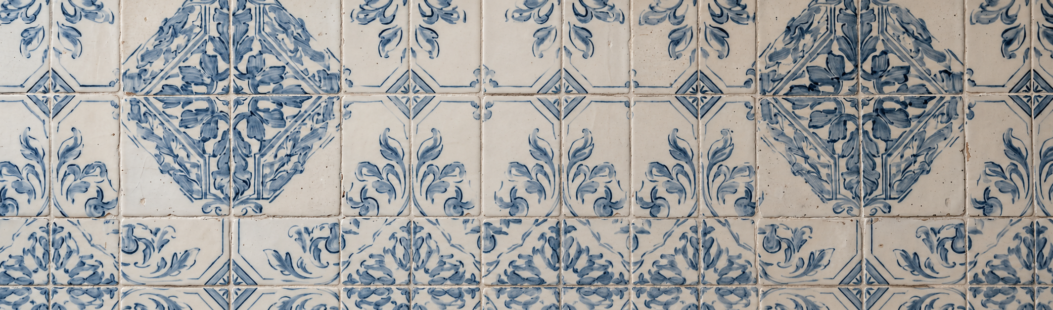 Blue Portuguese decorative tile pattern